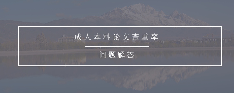 成人本科论文查重率