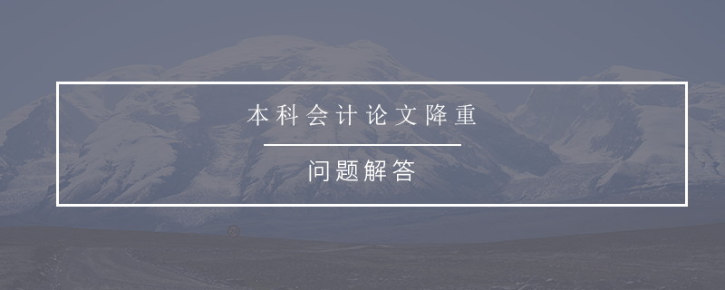 本科会计论文降重