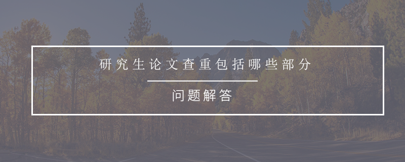 研究生论文查重包括哪些部分