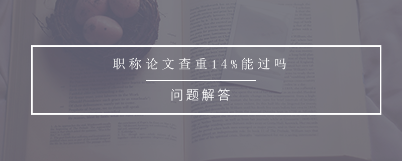 职称论文查重14%能过吗