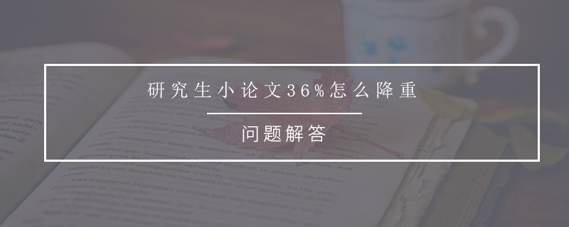 研究生小论文36%怎么降重